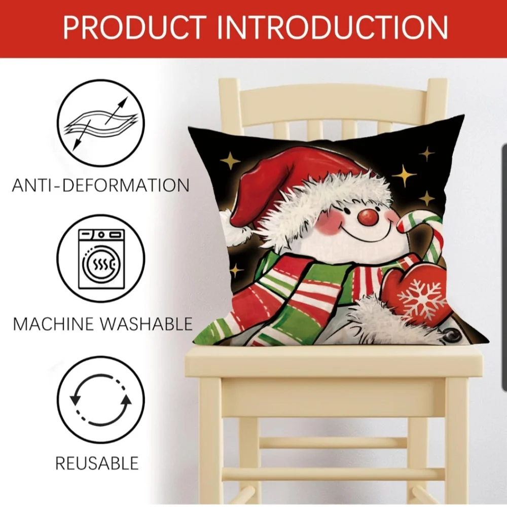 Festive Holiday Pillow Covers Set Of 4